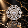 Elegant AD Statement Ring for Women – Floral Sunburst Design with Sparkling Stones