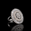 Elegant Adjustable AD Ring for Women – Floral Flower Design American Diamond Statement Ring