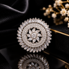 AD Crystal Statement Ring for Women | Floral Sunburst Cocktail Ring | Elegant Party & Occasion Jewelry