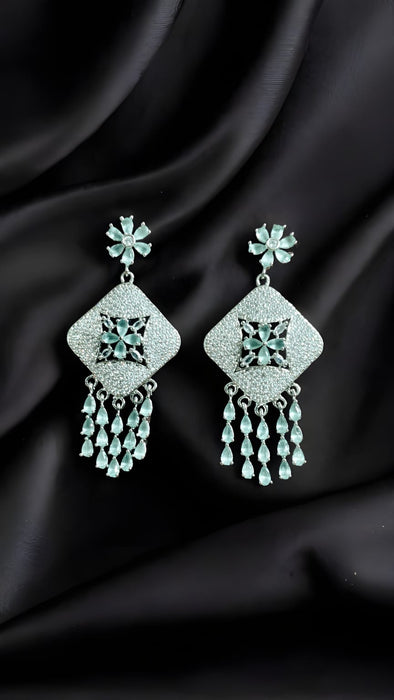 Celeste Bloom Aqua Drop Statement Earrings